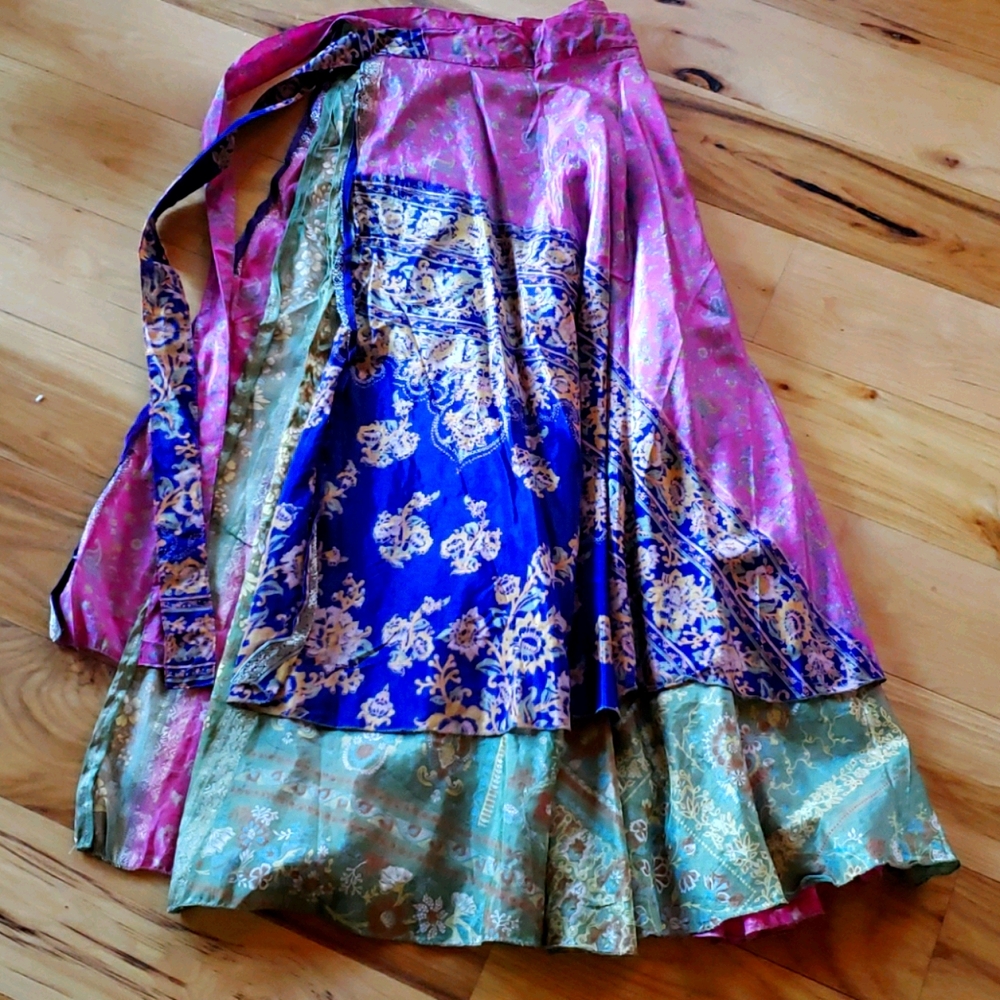 Silk wrap skirt